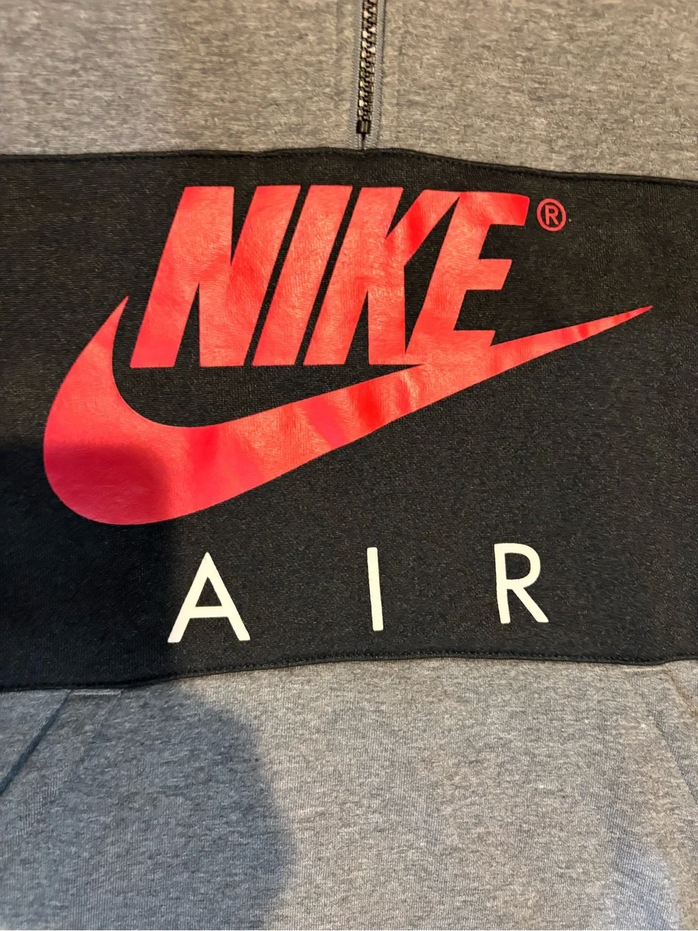 Nike Gray and Red Half-Zip Pullover Sweatshirt Like New